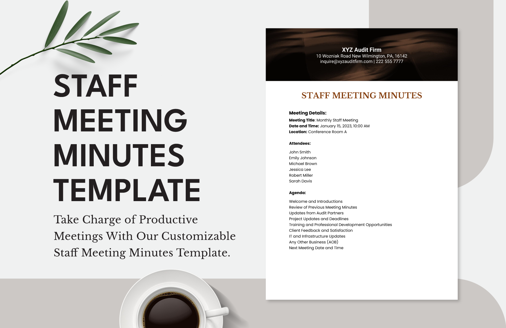 Staff Meeting Minutes Template in Word, Google Docs, PDF, Apple Pages