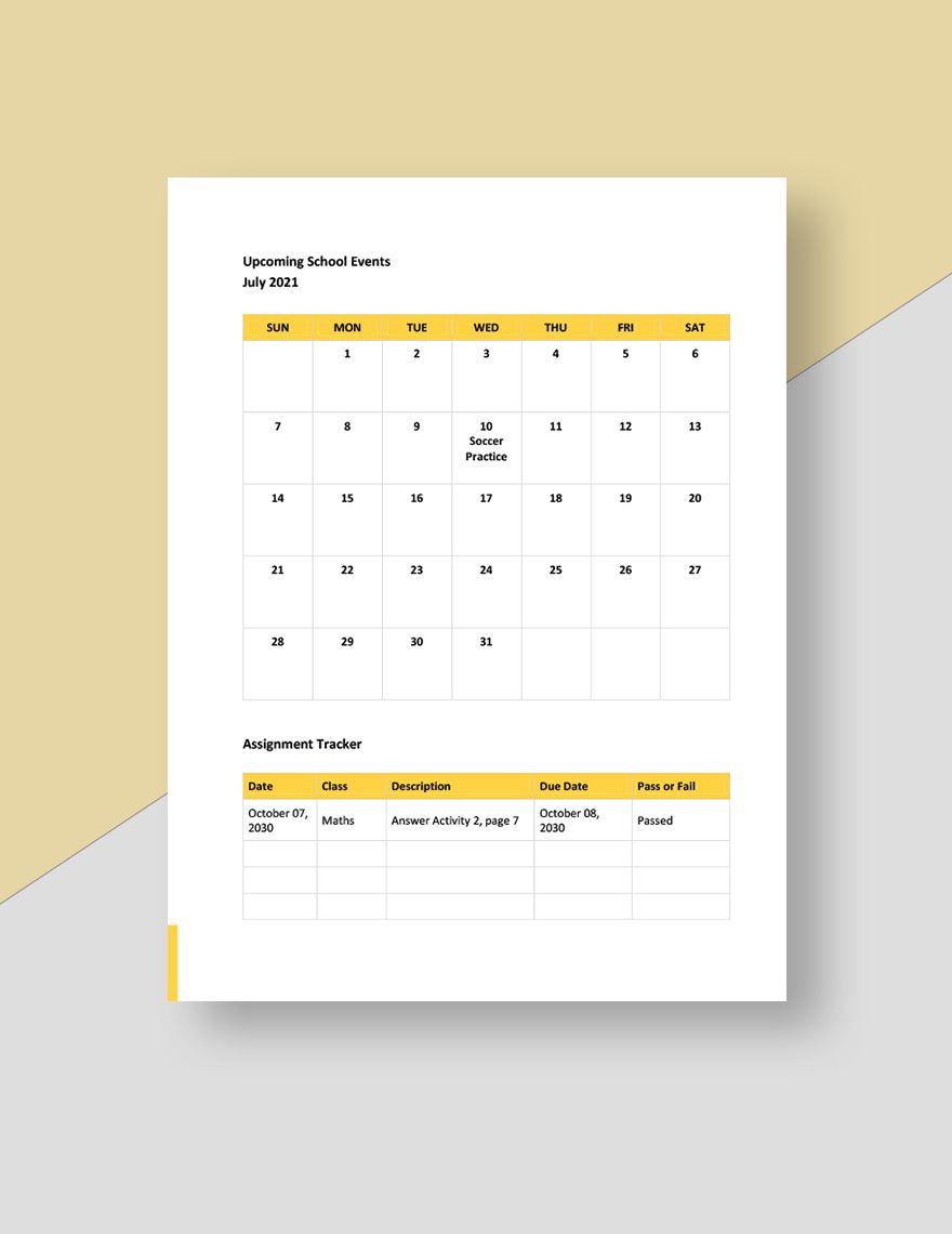 Back to School Planner Template