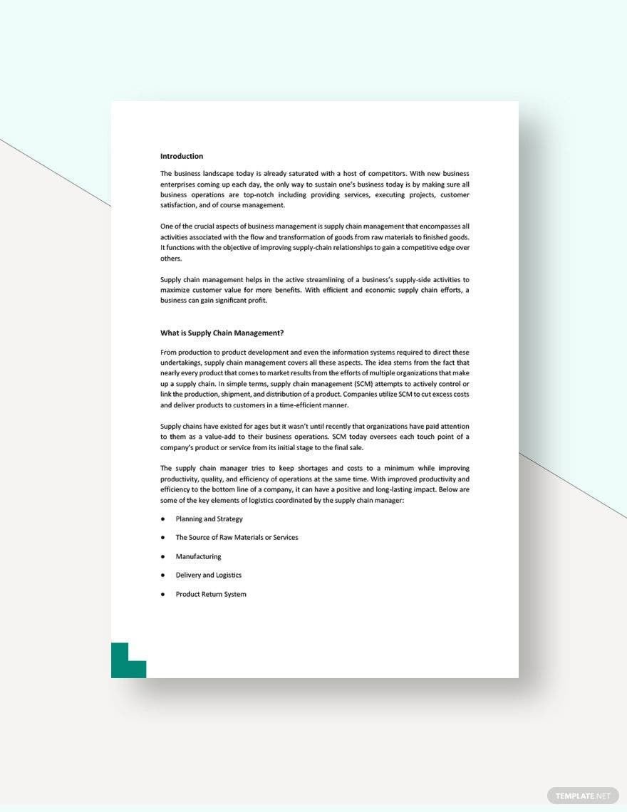 Supply Chain Management White Paper Template