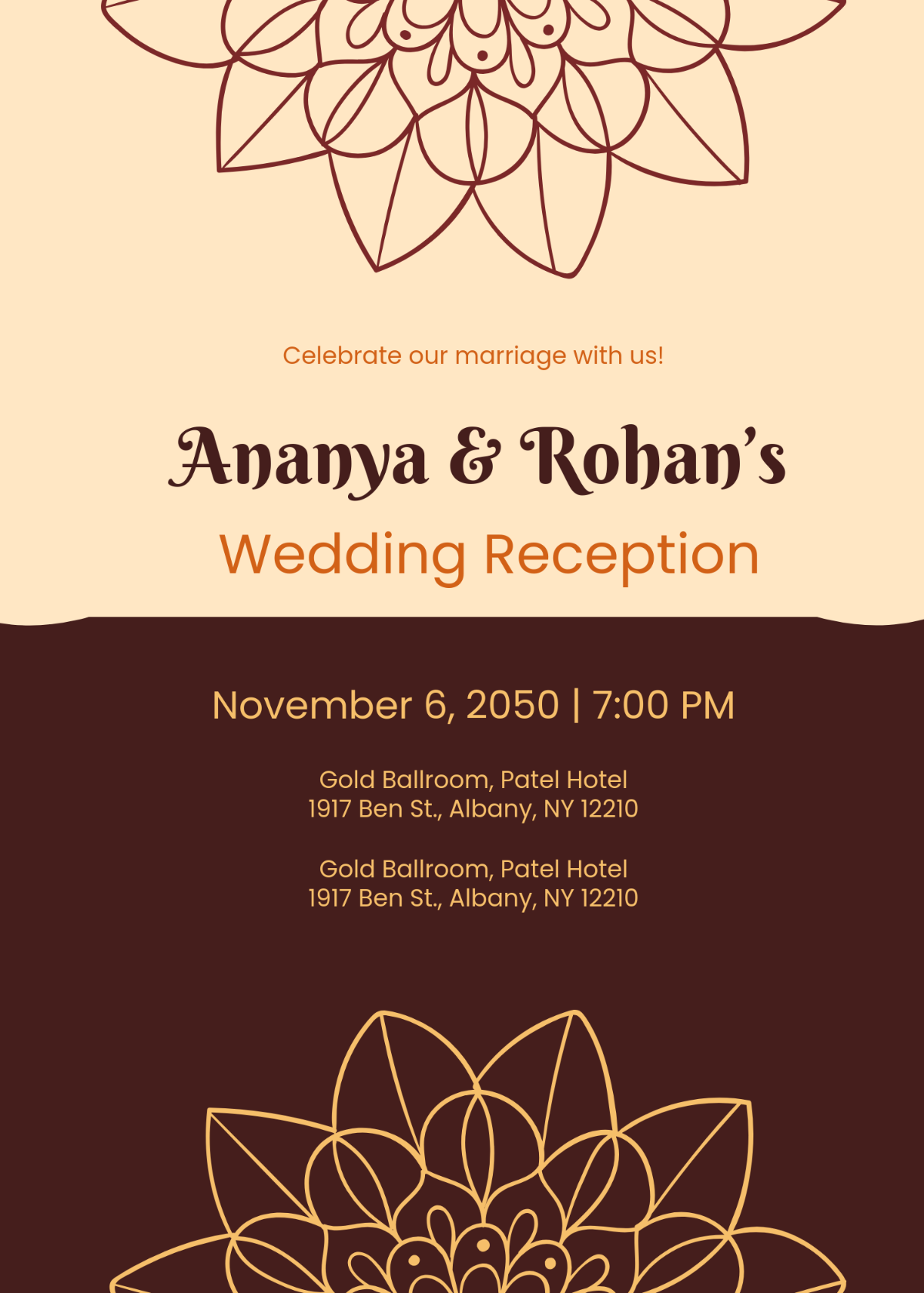 Kannada Wedding Reception Invitation Template - Edit Online & Download