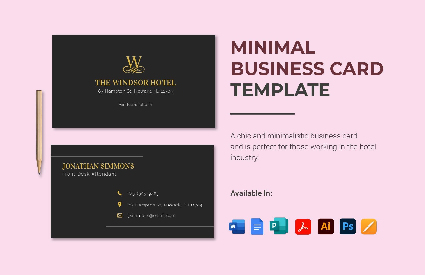 Free Minimal Business Card Template in Word, Google Docs, PDF, Illustrator, PSD, Apple Pages, Publisher
