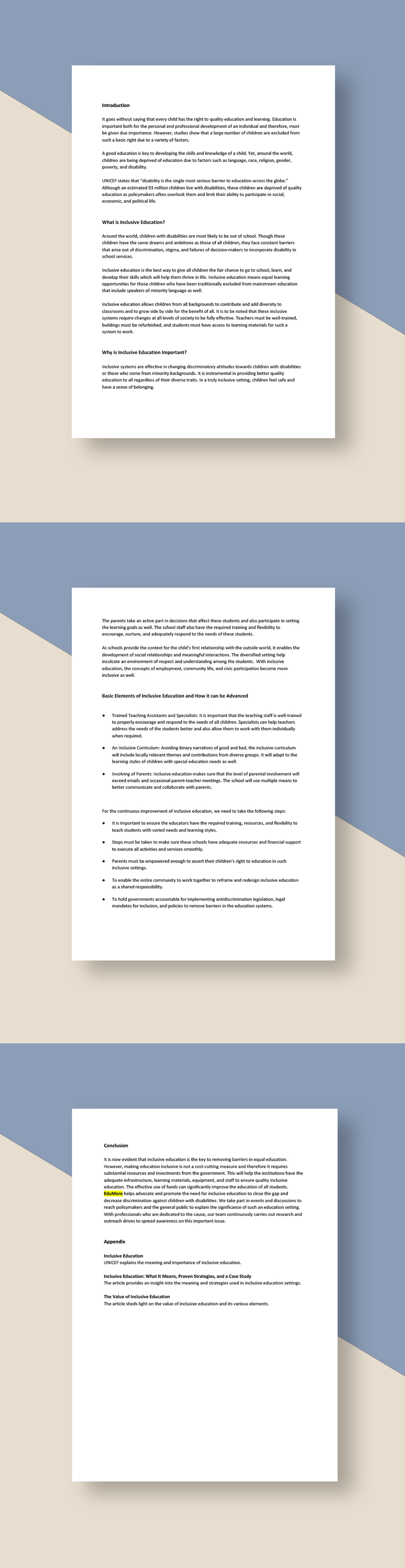 Inclusive Education White Paper Template - Google Docs, Word | Template.net