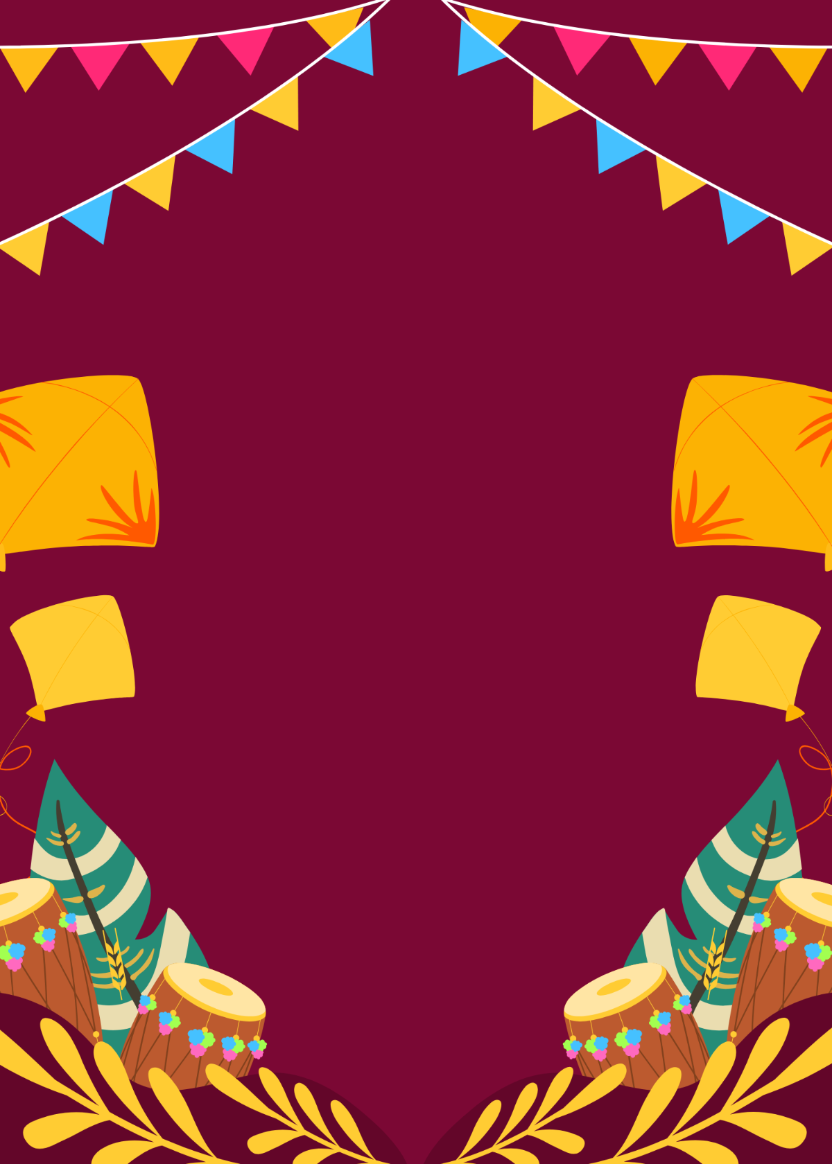 Lohri Festival Invitation Background Template - Edit Online & Download