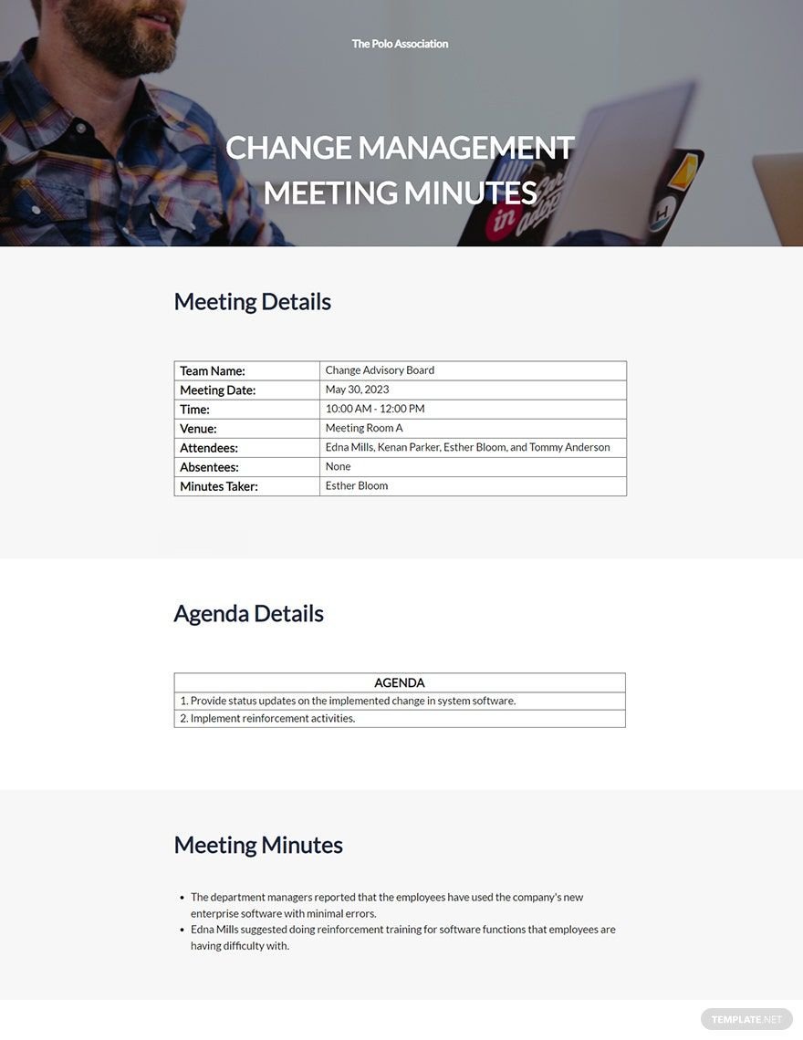 Change Management Meeting Minutes Template