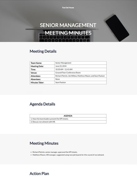 Free Management Meeting Minutes Templates, 23+ Download in PDF ...