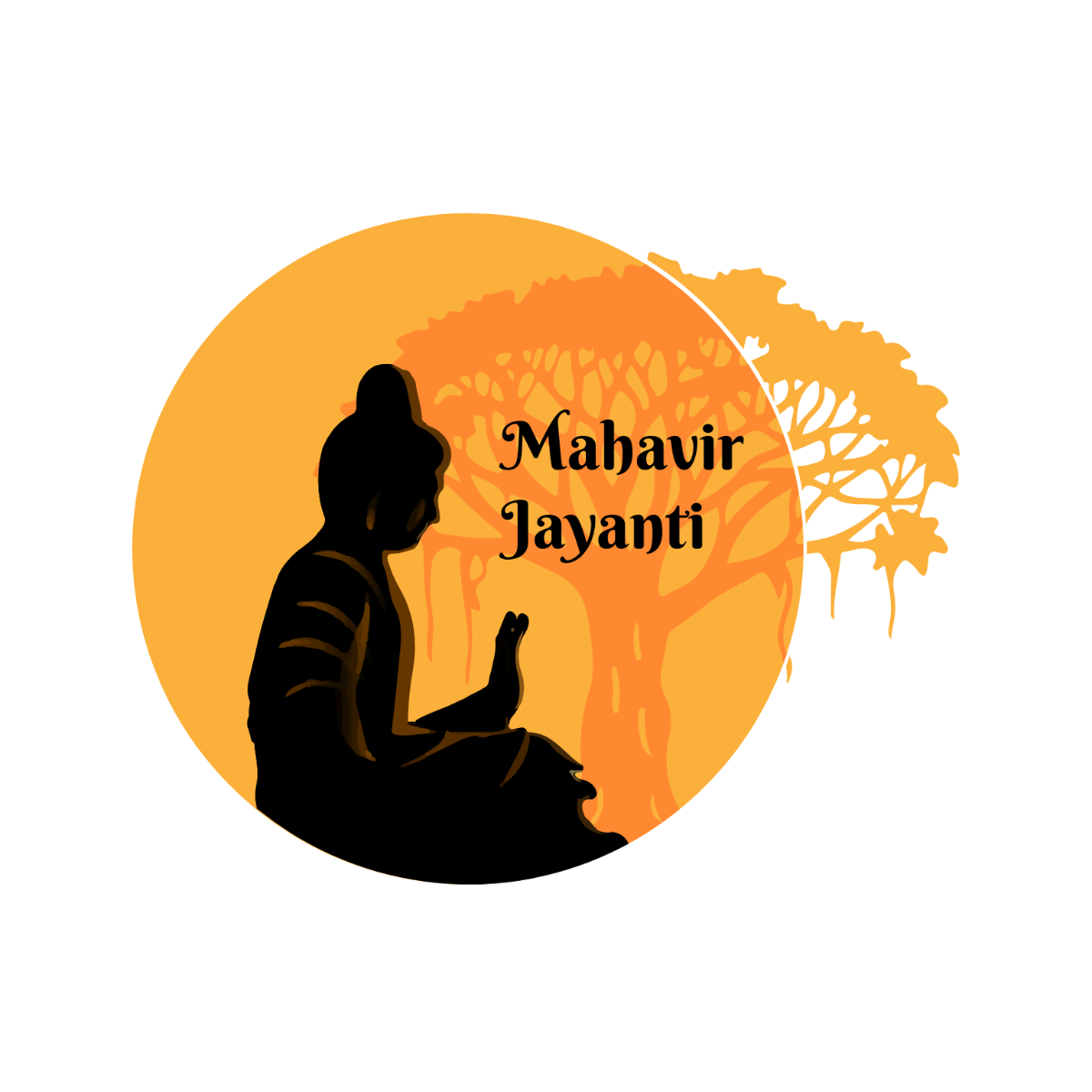 Mahavir Jayanti Clipart Template