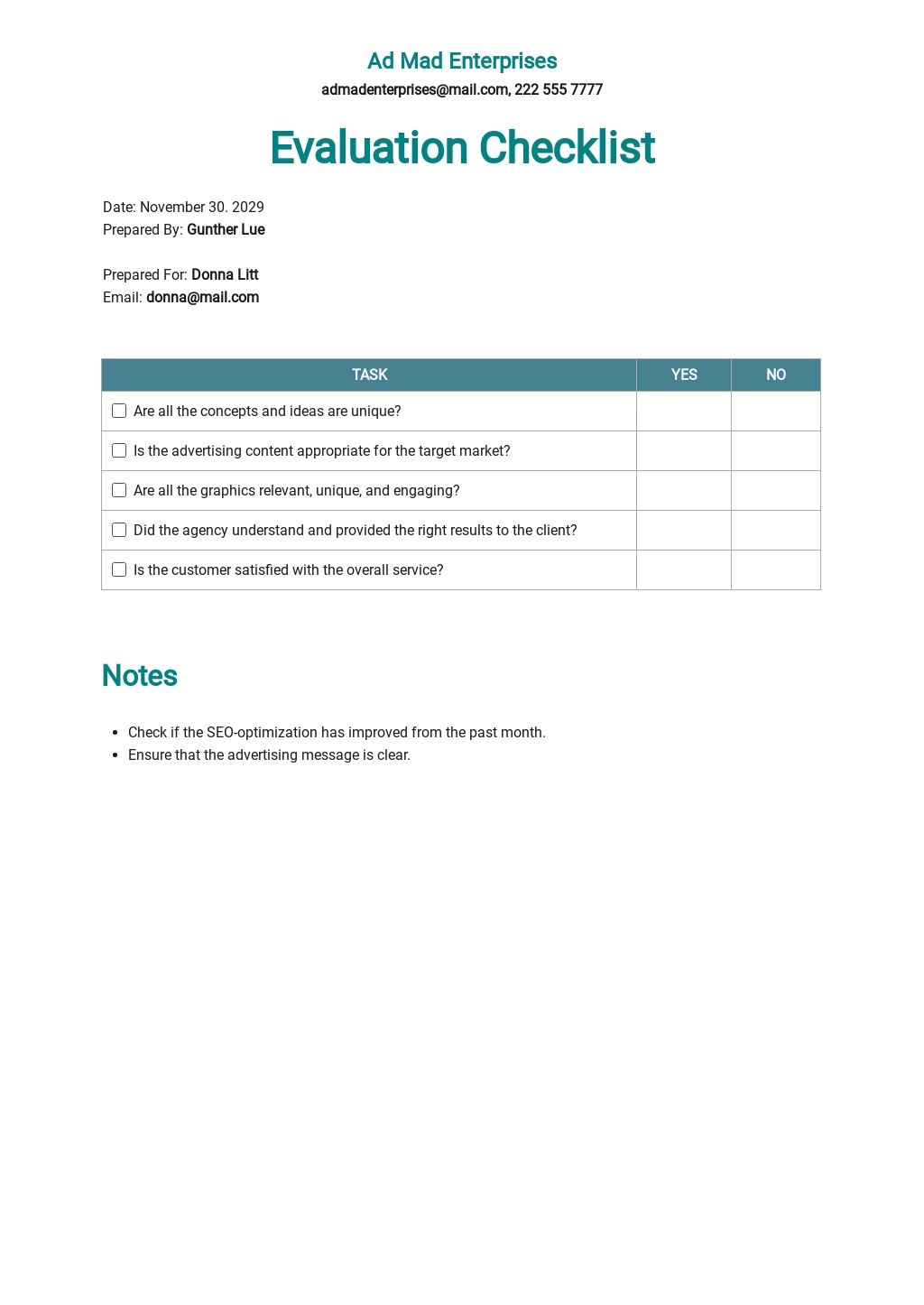 6-free-evaluation-checklist-templates-edit-download-template