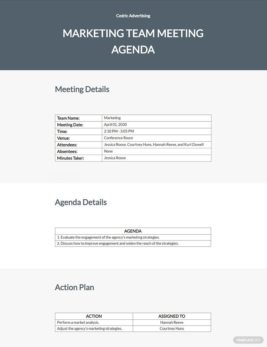 Ad Agency Meeting Agenda Template