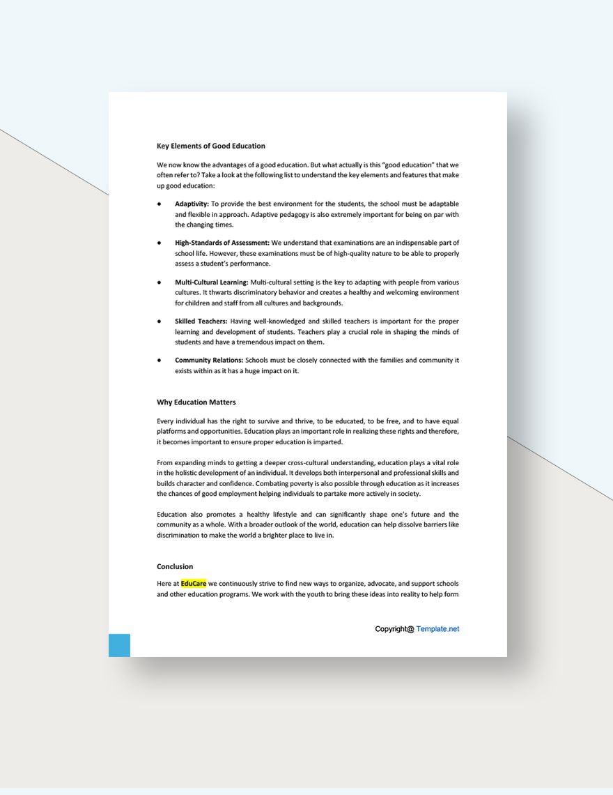 Basic Education White Paper Template