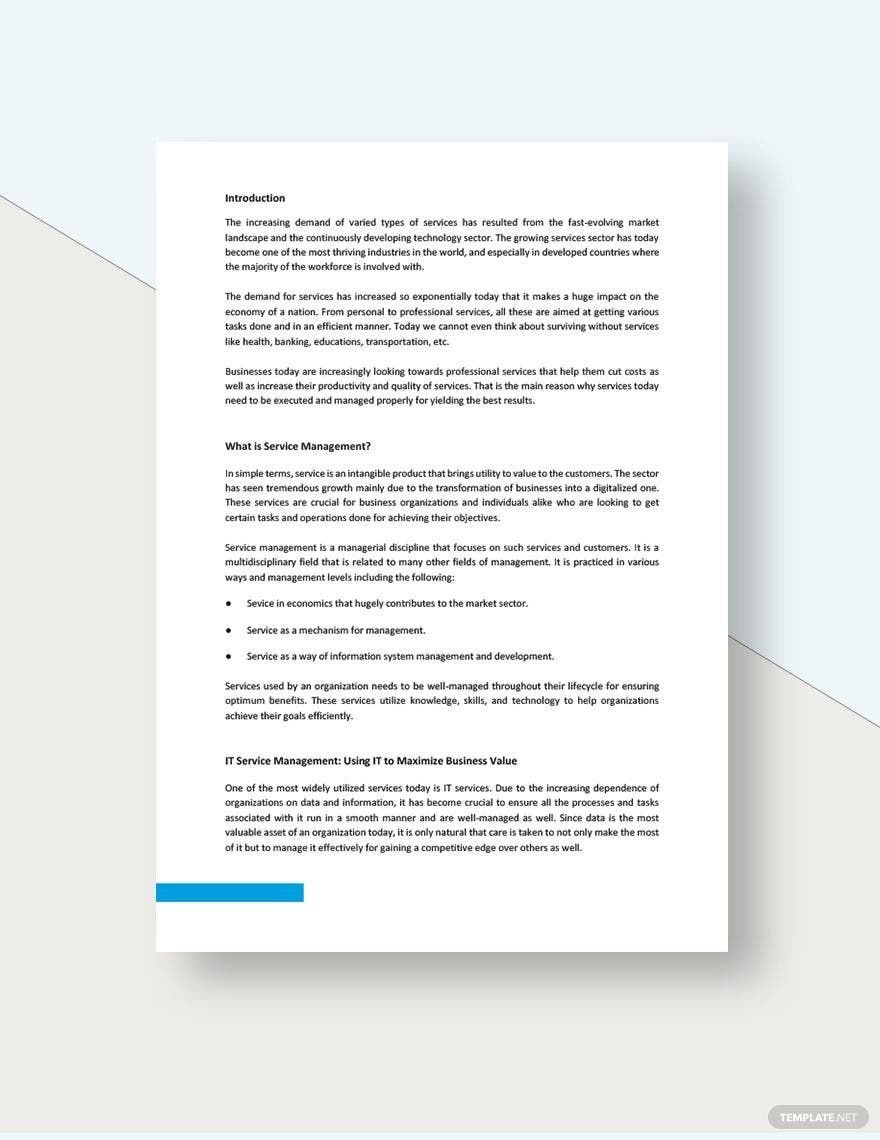 Service Management White Paper Template