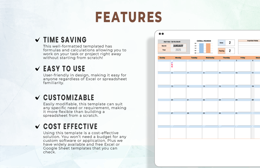 Preschool Calendar Template