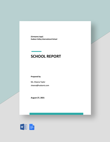 Free Sample School Report Template - Google Docs, Word | Template.net