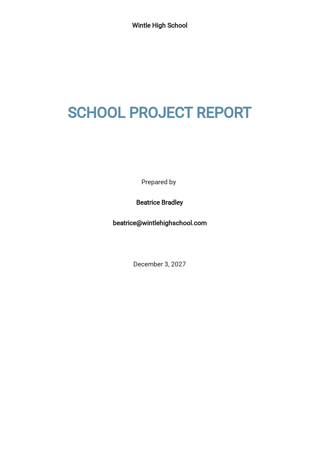 high school report writing format