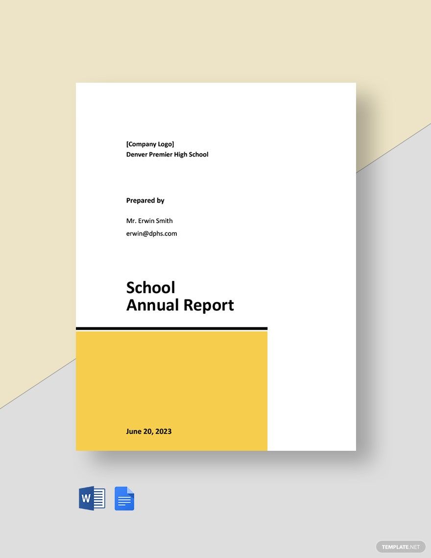 School Annual Report Template