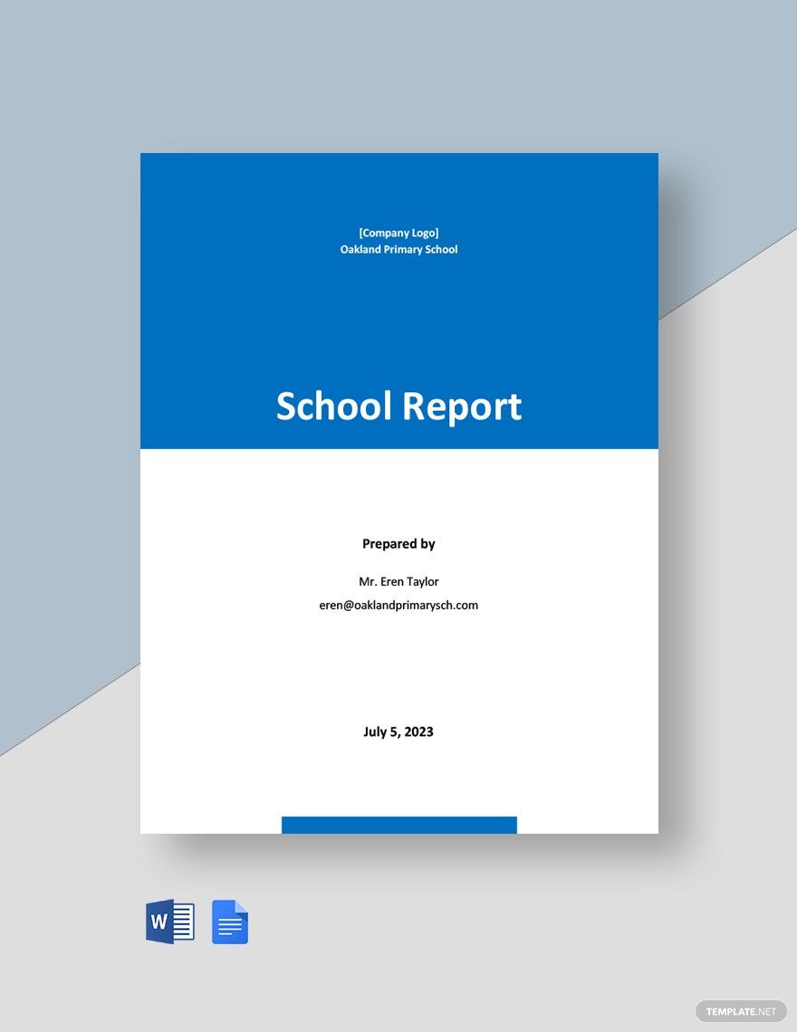 Simple School Report Template in Word, Google Docs, Apple Pages