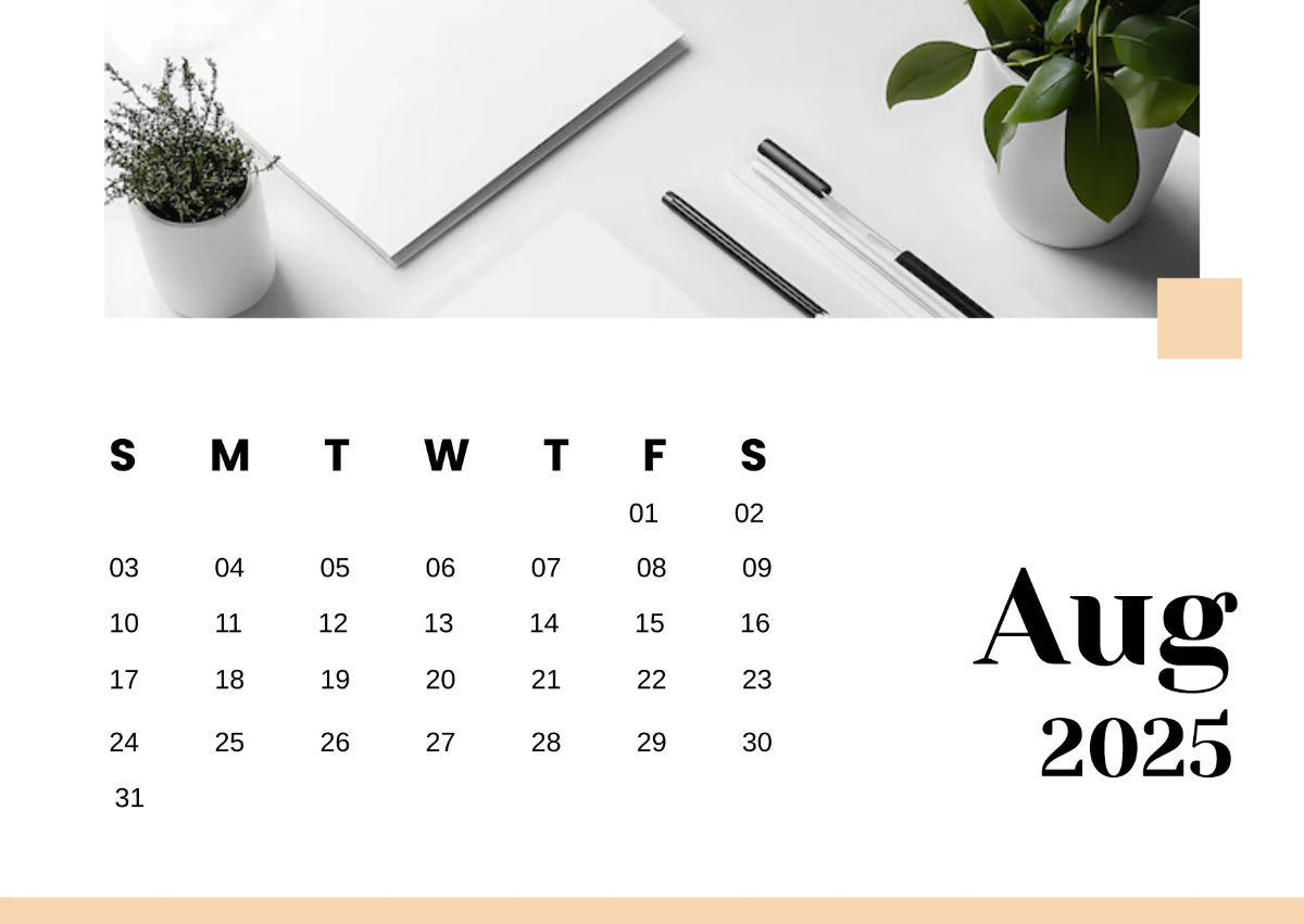 Free 2025 Calendar Template to Edit Online