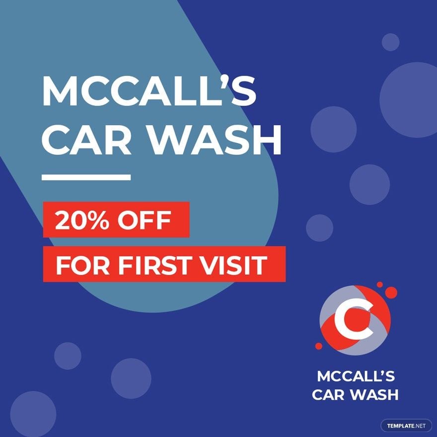 Car Wash Instagram Post Template in PSD