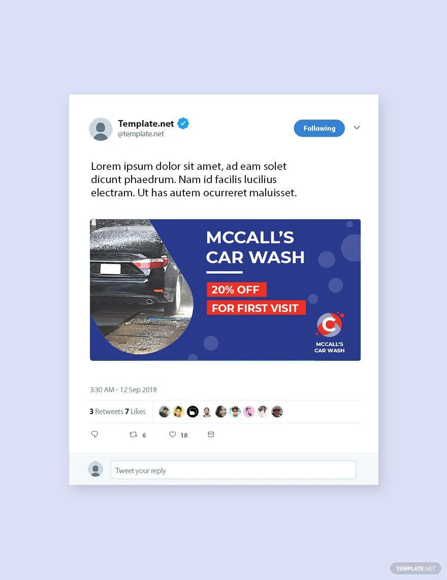 Car Wash Twitter Post Template