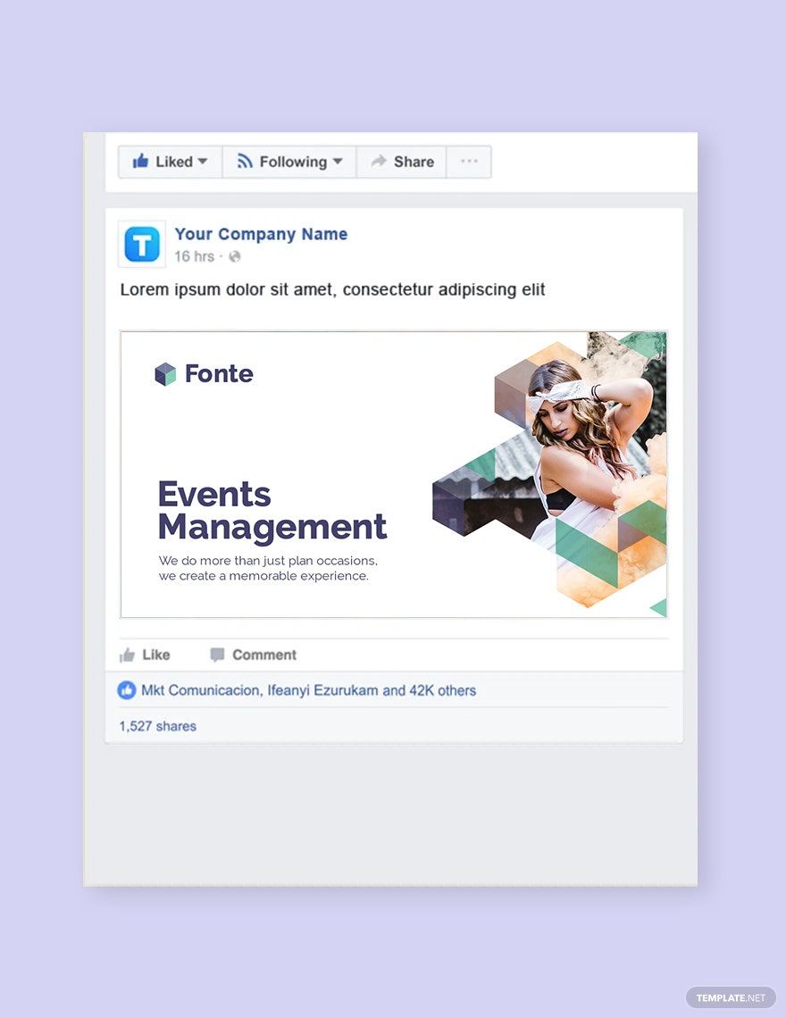 Event Management Facebook Post Template in PSD