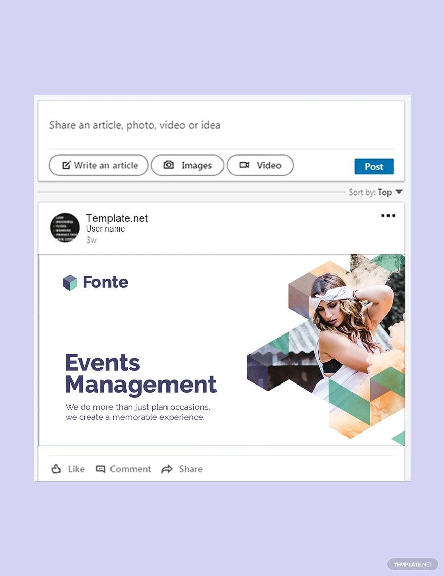 Event Management Linkedin Post Template in PSD