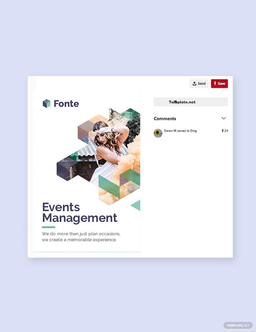 Event Management Pinterest Pin Template in PSD