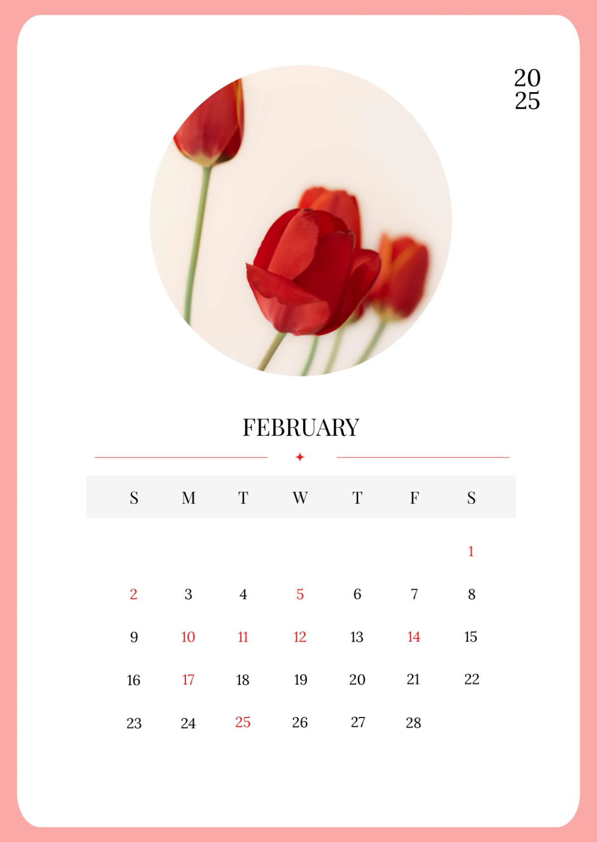 Free February 2025 Calendar with US Holidays Template to Edit Online