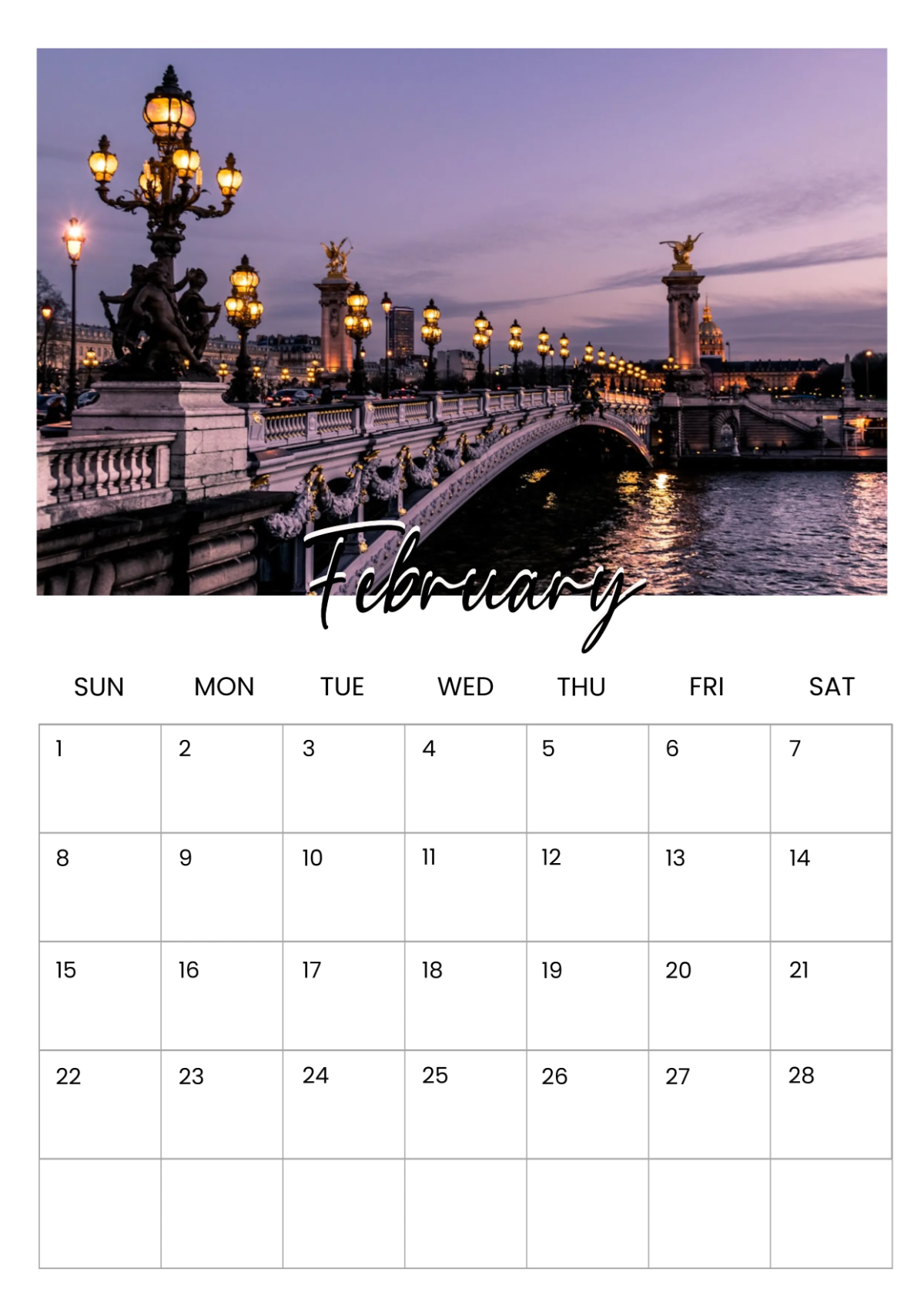 Free February 2025 Calendar with Notes Template to Edit Online