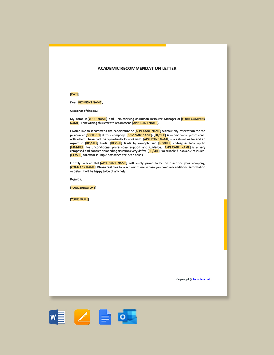 Letter Template Of Recommendation For Employee Google Docs Word Template Net