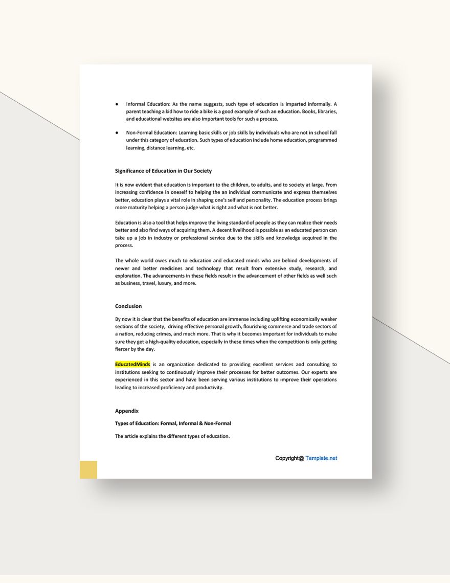 Simple Education White Paper Template