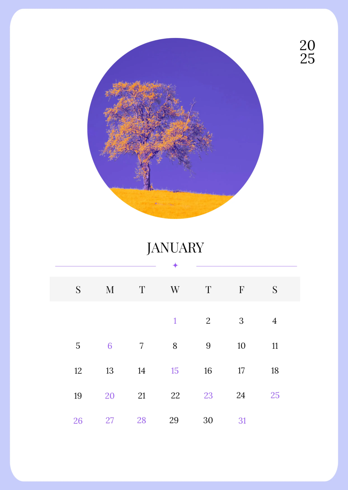 Free January 2025 Calendar with Notes Template to Edit Online