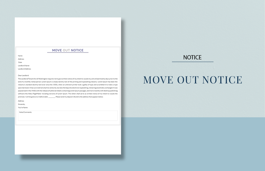 Move Out Notice Template