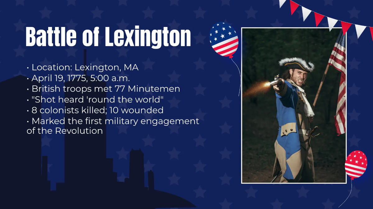 Free Patriots' Day Presentation Template to Edit Online