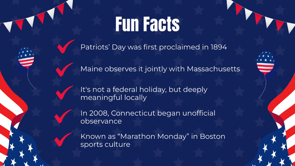 Free Patriots' Day Presentation Template to Edit Online