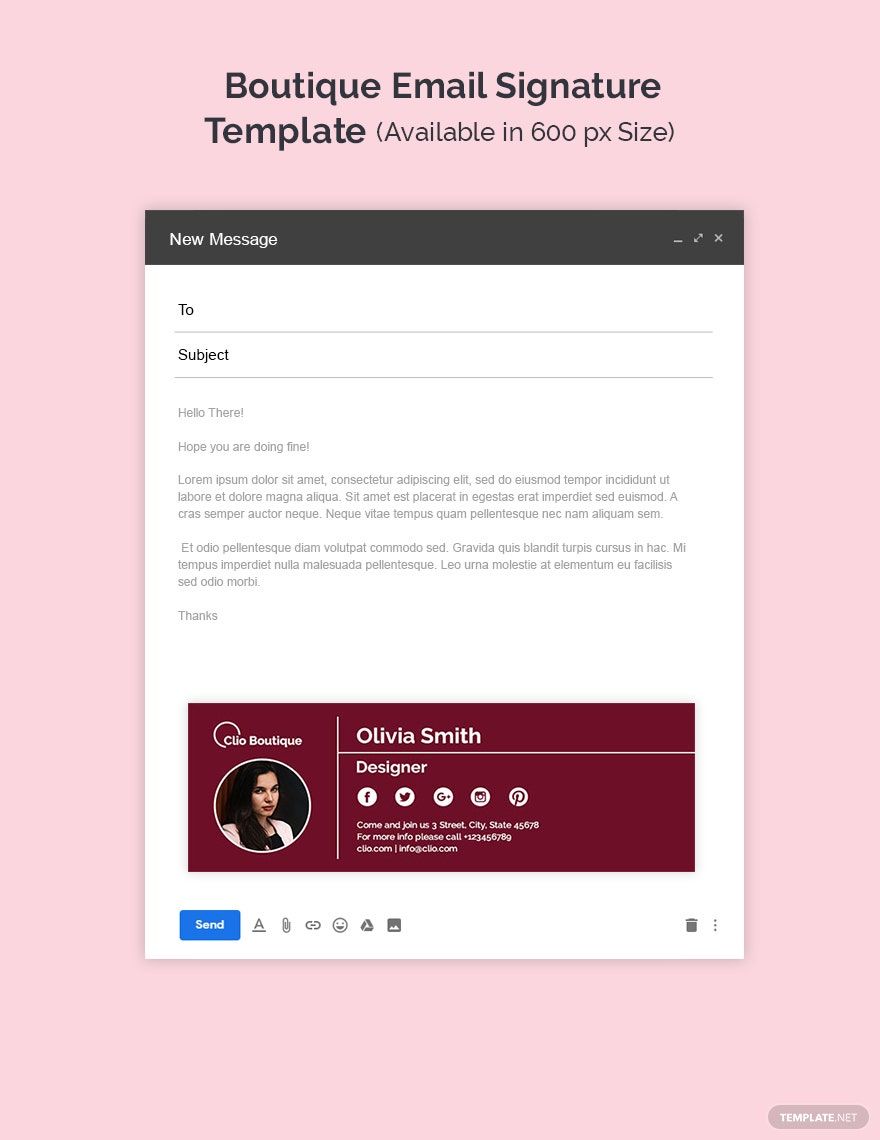 Free Boutique Email Signature Template
