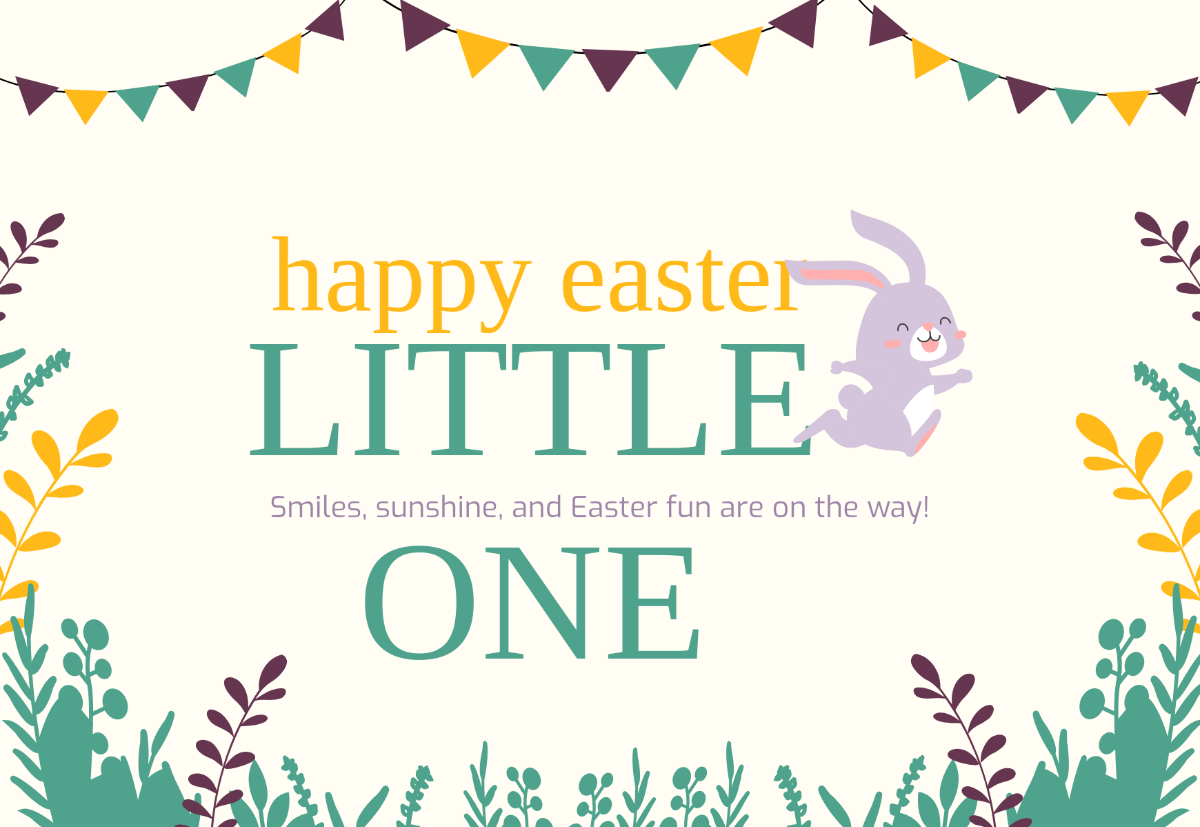 Free Aesthetic Kids Easter Card Template