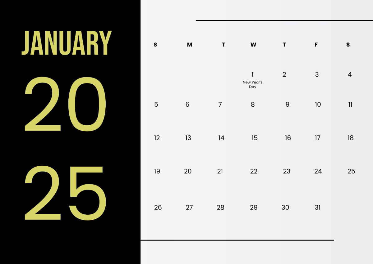 Free January 2026 Desk Calendar Template to Edit Online