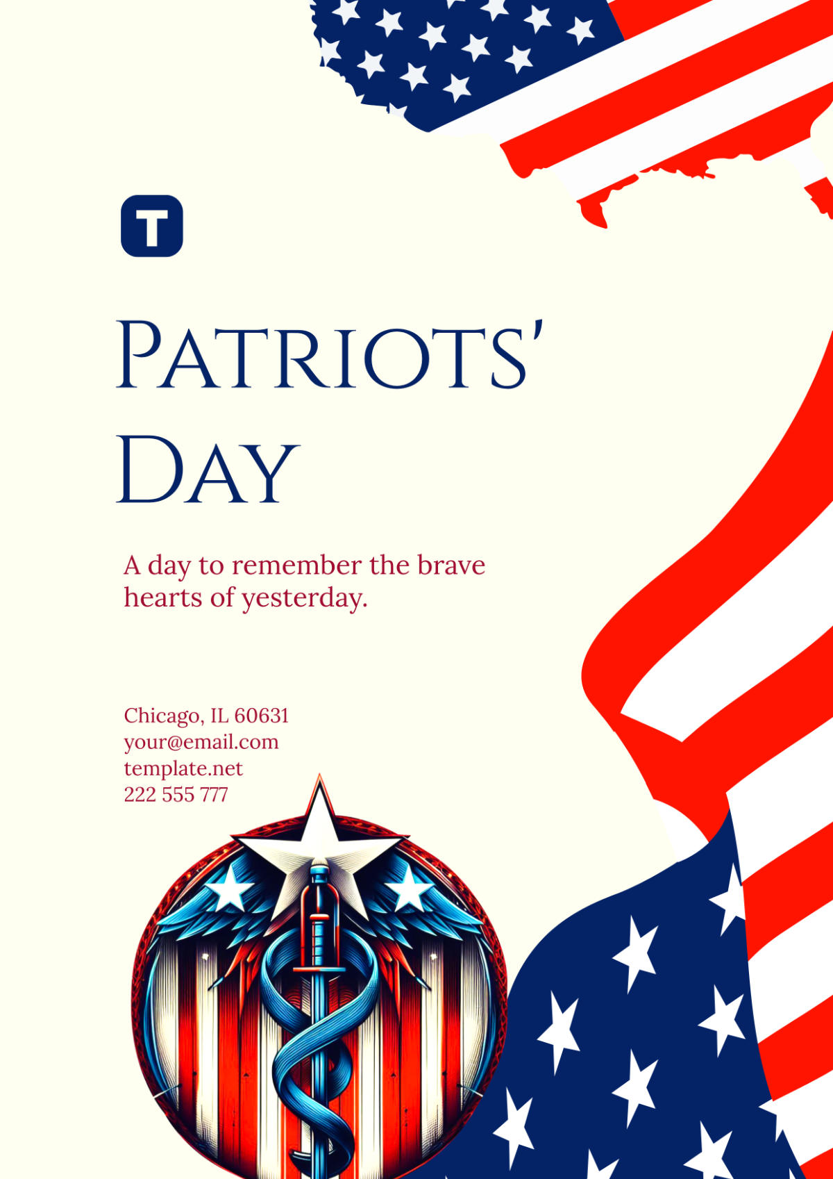Free Patriots' Day Cover Template to Edit Online