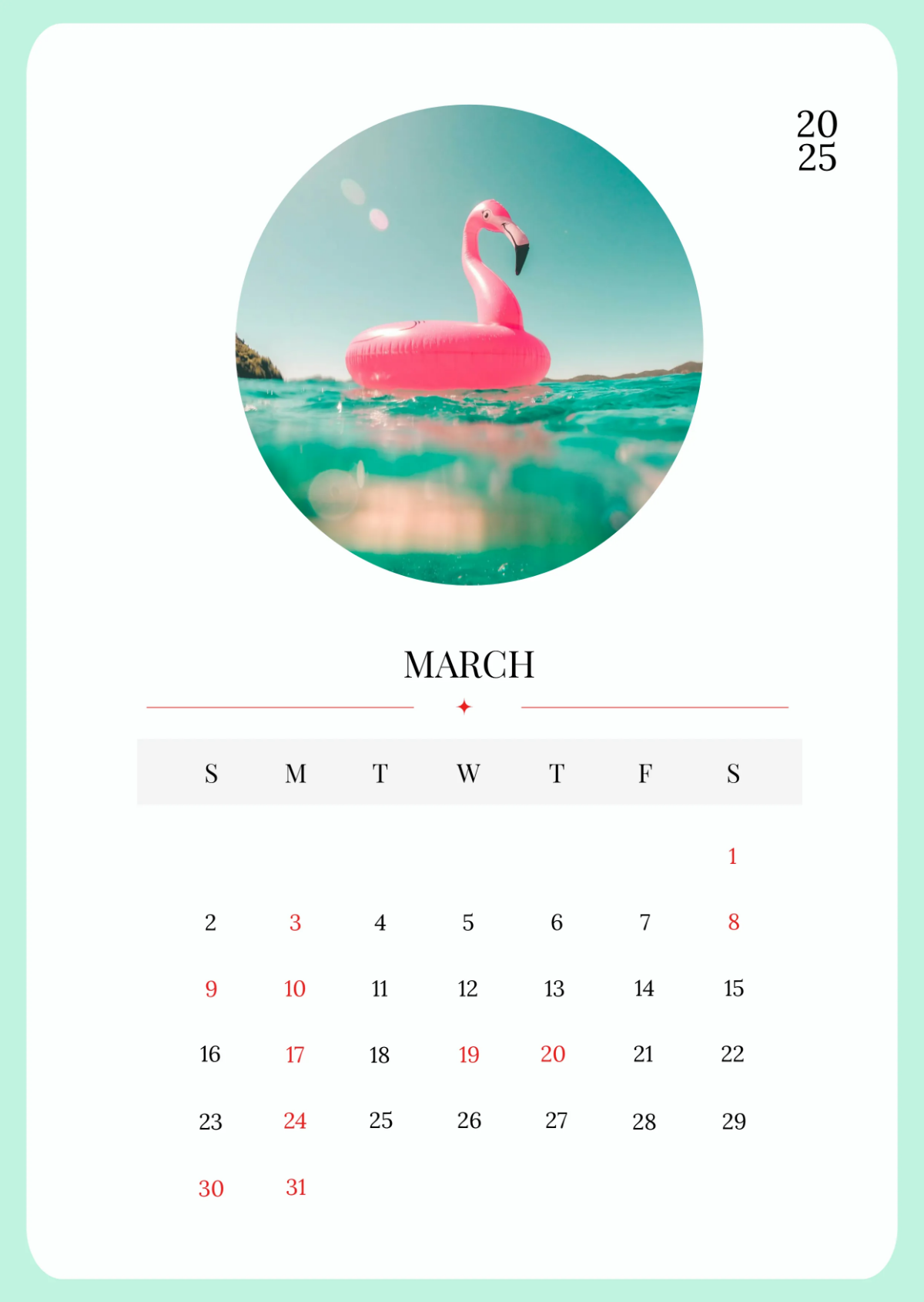 Free March 2025 Calendar with US Holidays Template to Edit Online