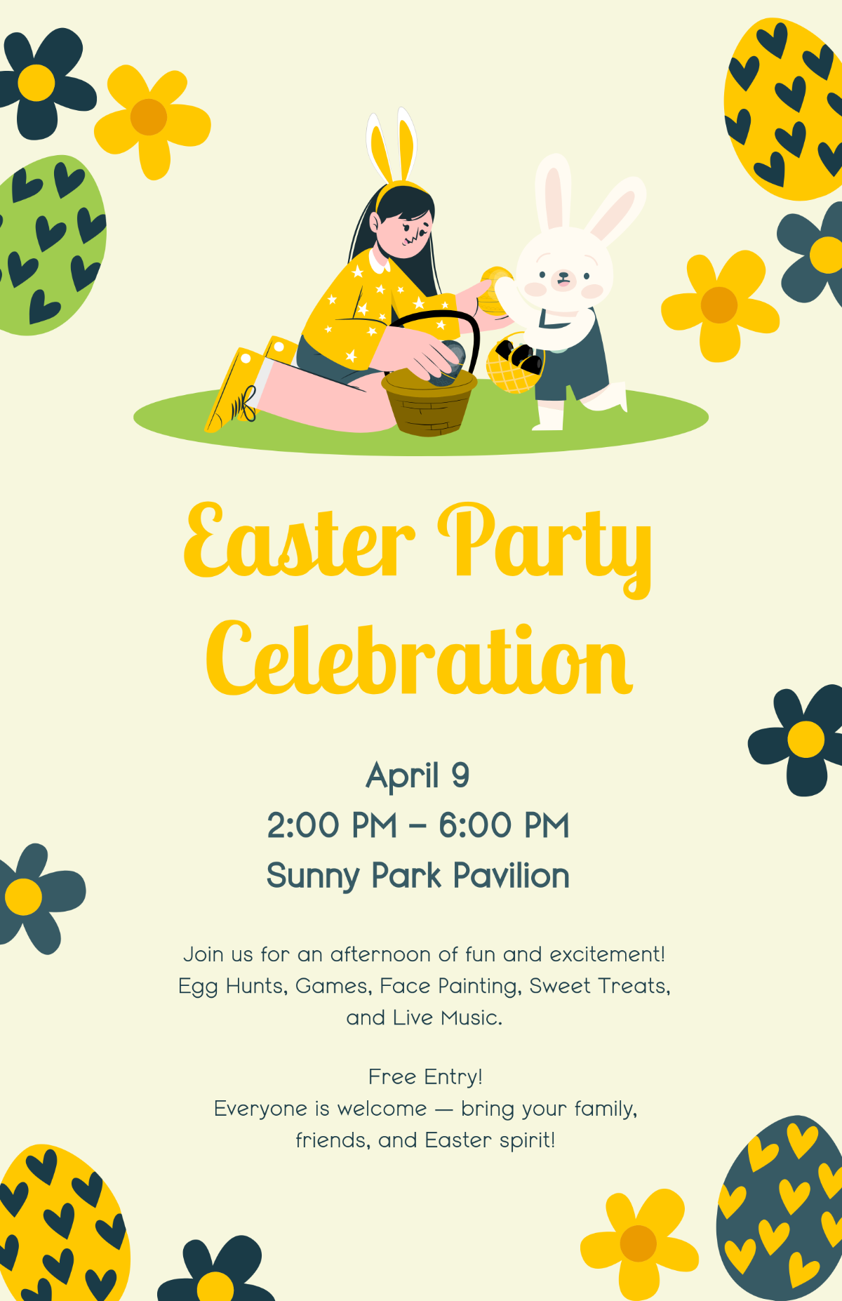 Free Easter Party Poster Template