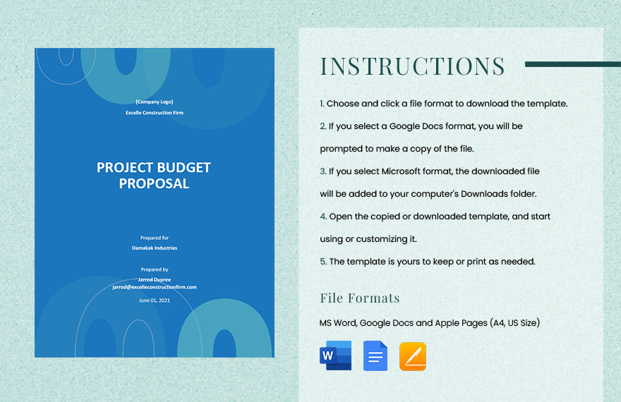 Project Budget Proposal Template