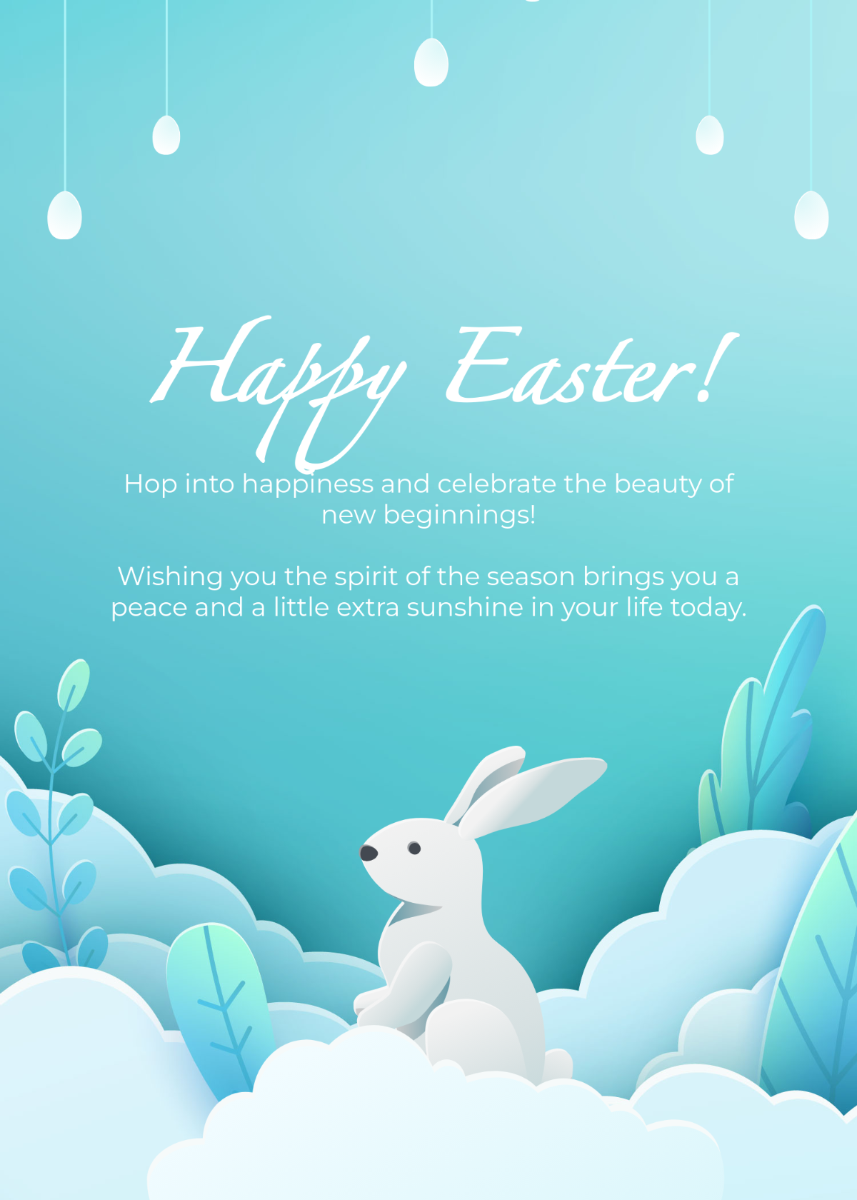 Free Cheerful Background Easter Wishes Template to Edit Online