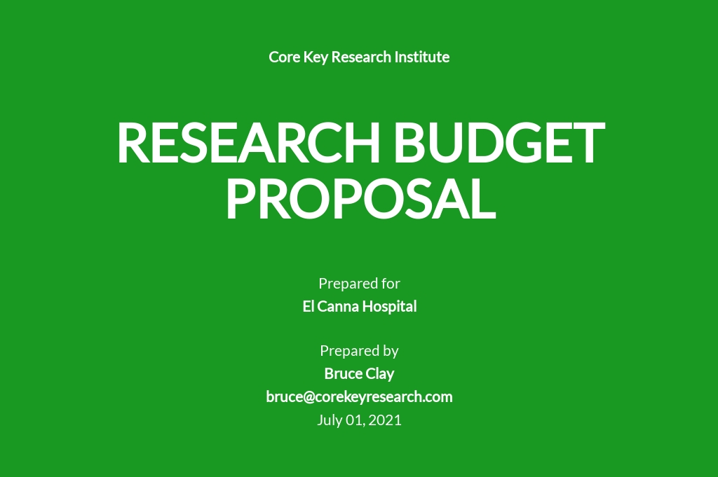 financial budget in research proposal