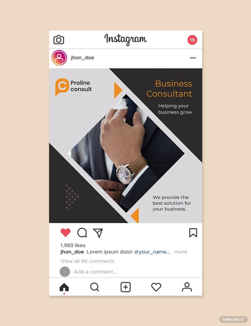 Business Consultant Instagram Post Template in PSD