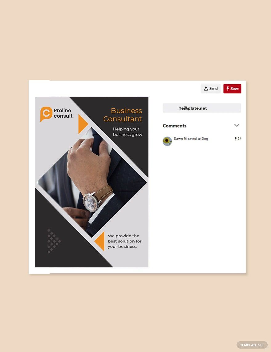 Business Consultant Pinterest Pin Template in PSD