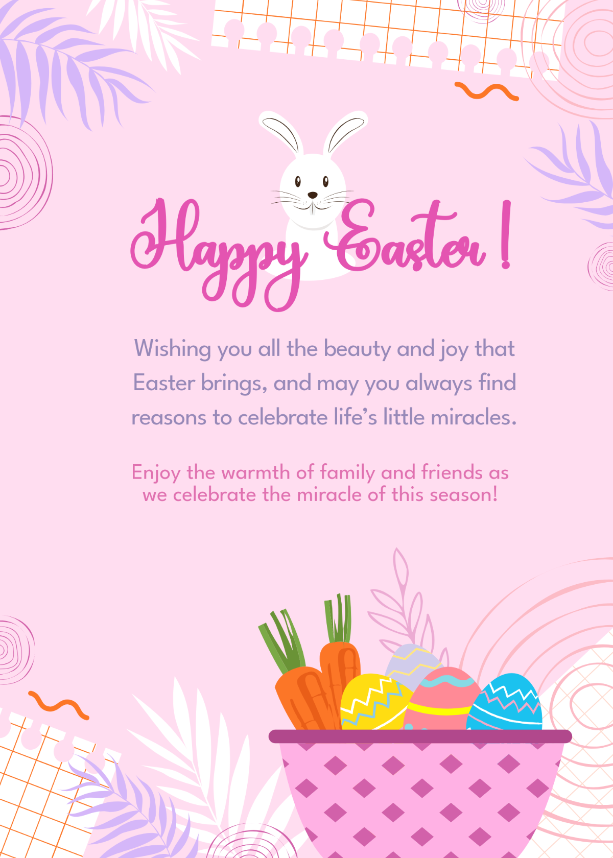 Free Aesthetic Easter Card Wishes Template