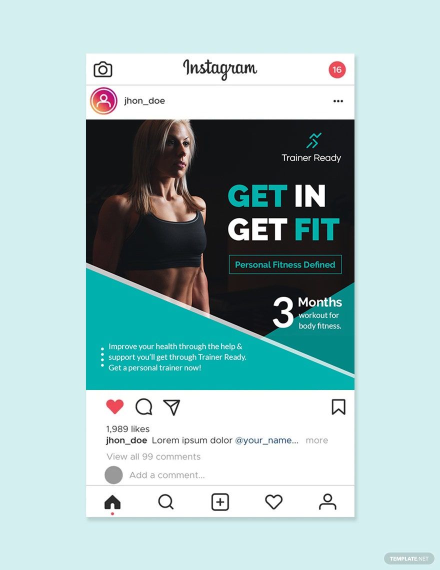 Personal Trainer Instagram Post Template
