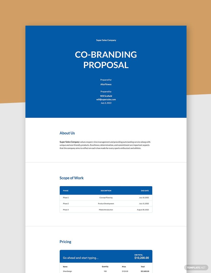 Co-branding Proposal Template