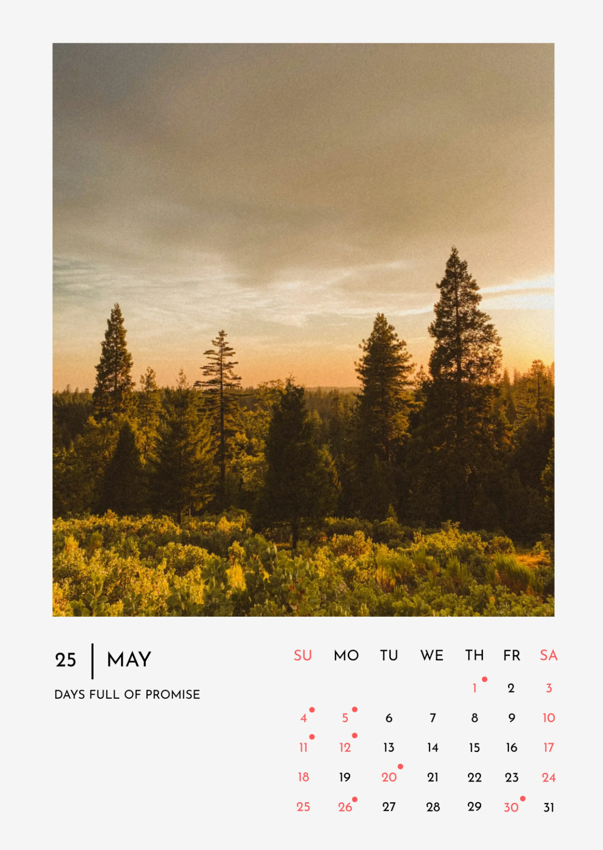 Free May 2025 Calendar with US Holidays Template to Edit Online