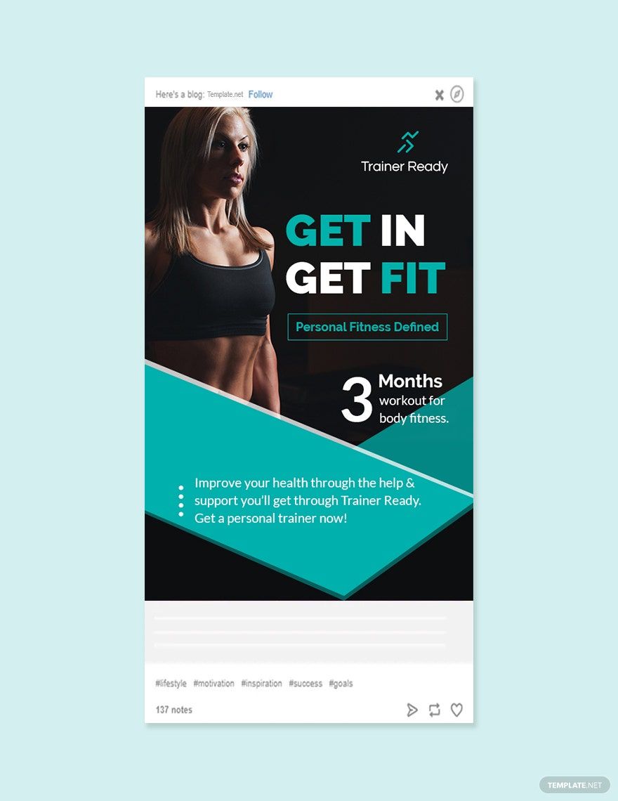 Personal Trainer Tumblr Post Template