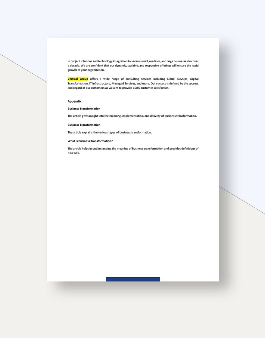 Business Transformation White Paper Template